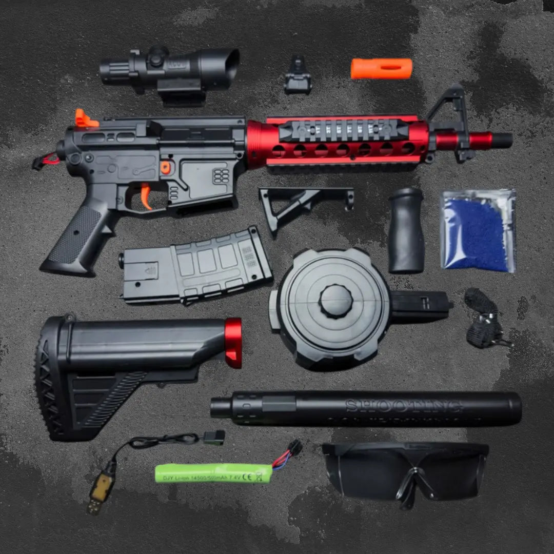 M4A1 Rot/Schwarz Gel Blaster Orbeez