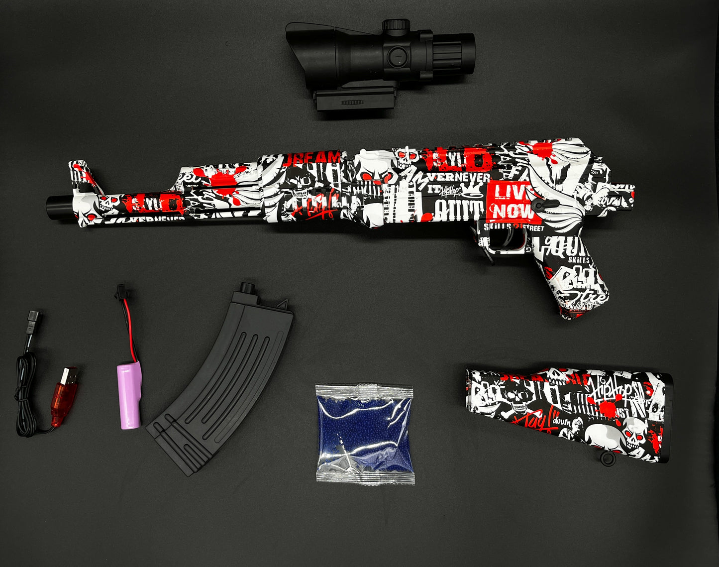 AK47 Gel Blaster - Red [+11.000 Orbeez]